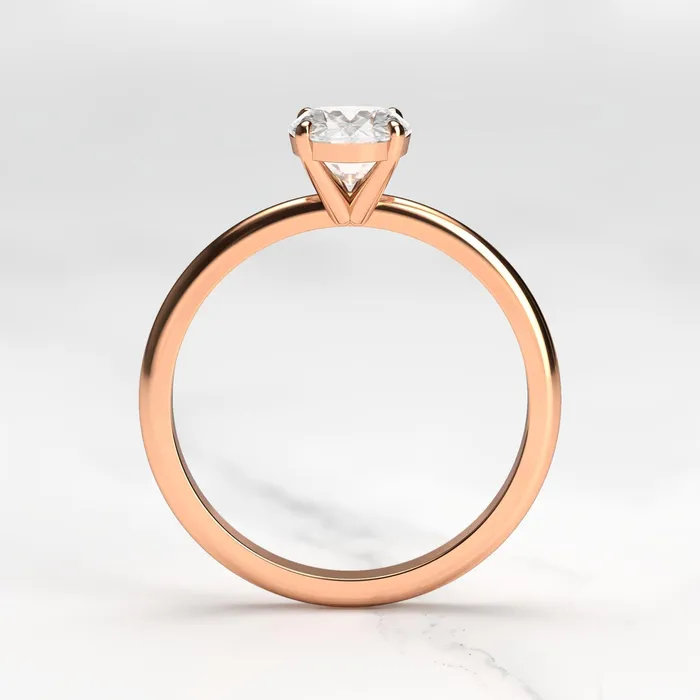 Capucinne Rings Oval Tapered Solitaire Diamond Ring