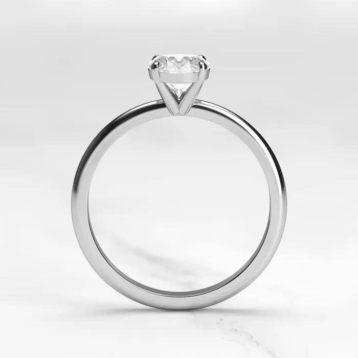 Capucinne Rings Oval Tapered Solitaire Diamond Ring