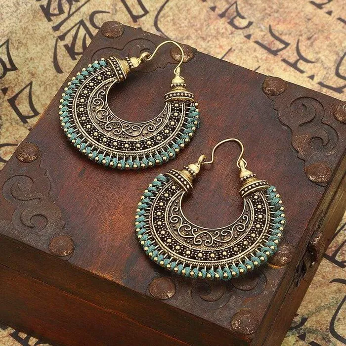 Crescent Moon Drop Earrings wickedafstore Earrings