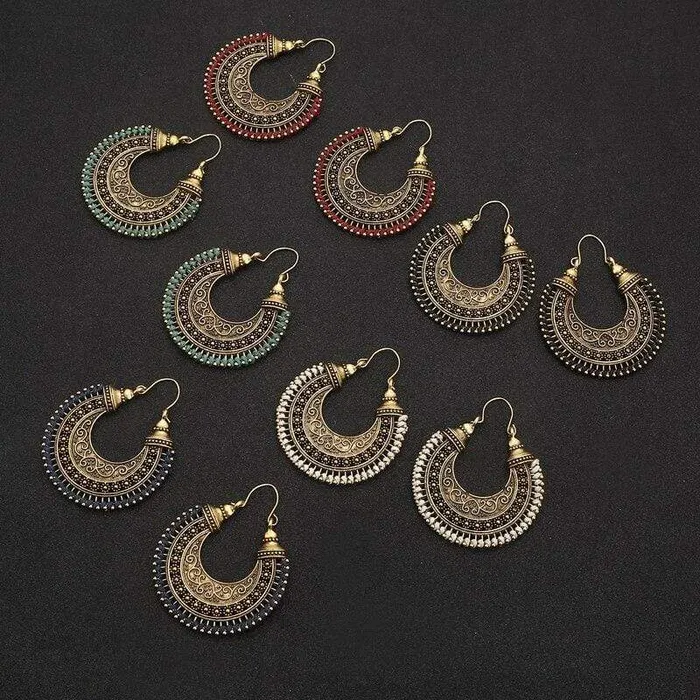 Crescent Moon Drop Earrings wickedafstore Earrings