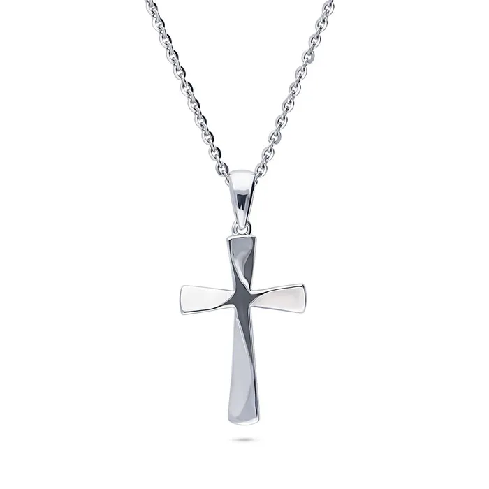 Cross CZ Pendant Necklace in Sterling Silver BERRICLE Necklaces