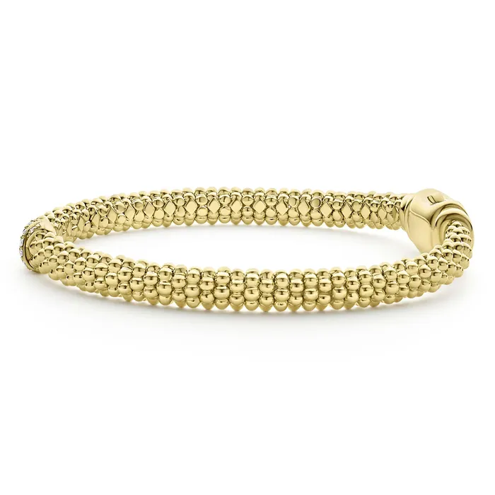 Embrace 18K Gold X Diamond Caviar Bracelet 6mm LAGOS Bracelets Embrace 18K Gold X Diamond Caviar Bracelet 6mm LAGOS Bracelets