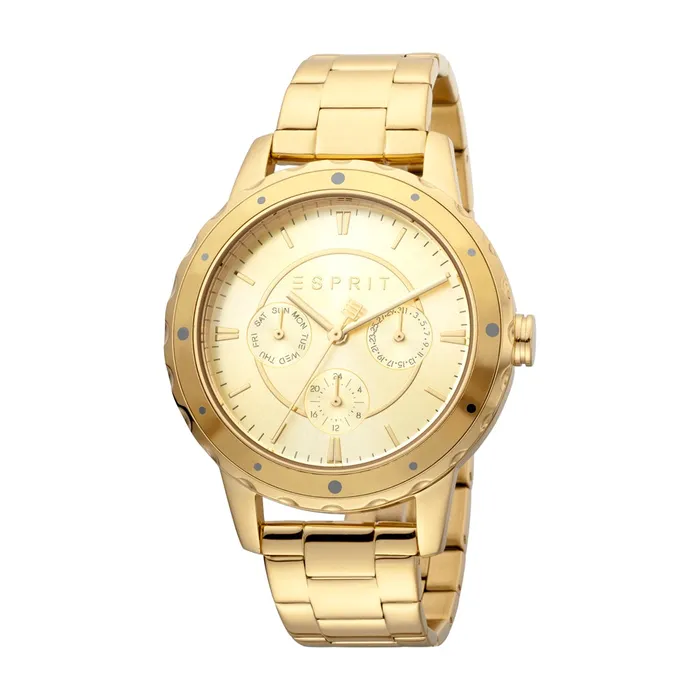 Esprit Multifunction Ladies Watch With Ip Gold Case Bracelet Esprit Bracelets