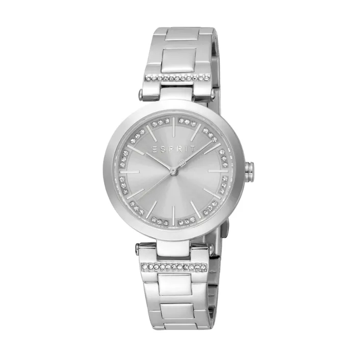 ESPRIT Womens Silver Color Watch with Dark Grey Dial and Stainless Steel Bracelet Esprit Bracelets