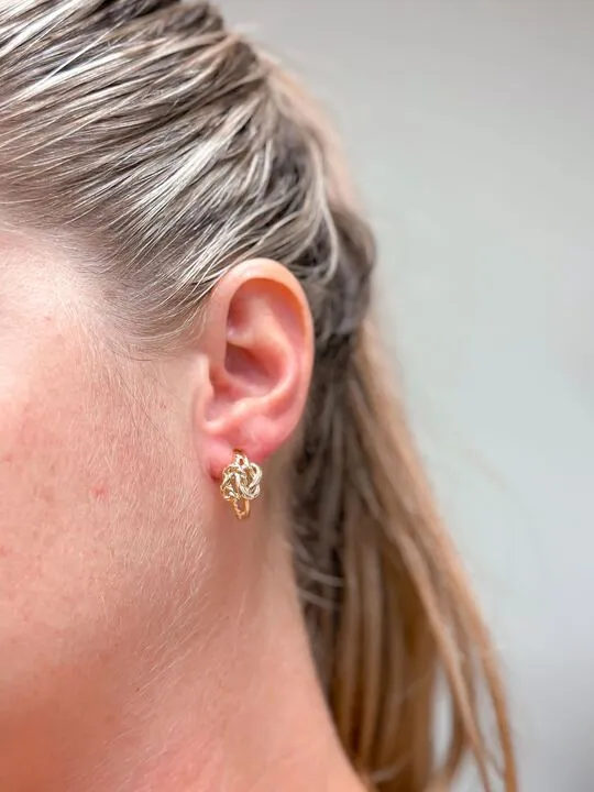 Gold Dipped Knot Hoop Earrings Yellow Gold Prep Obsessed TS Earrings