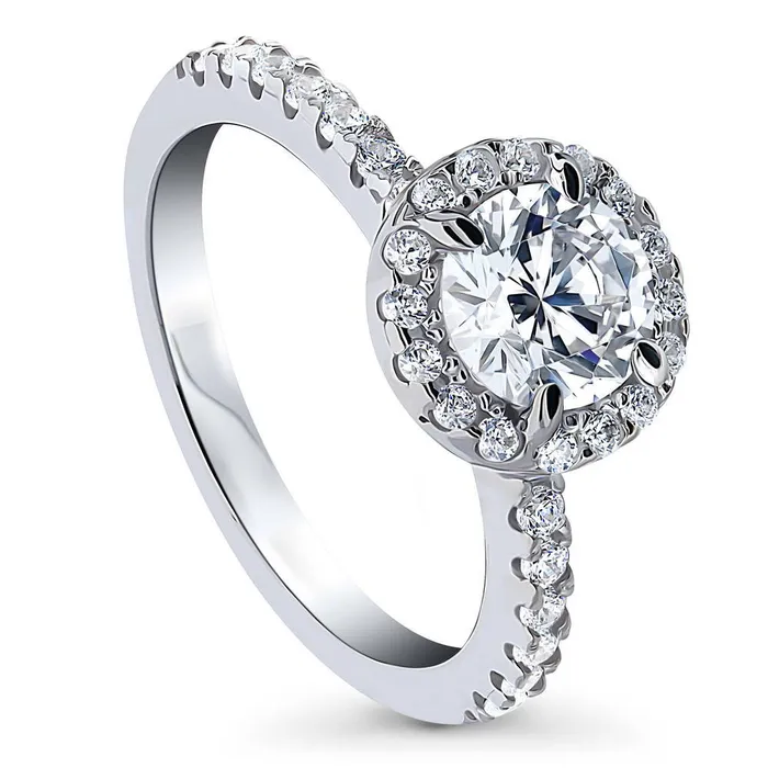 Halo CZ Ring in Sterling Silver BERRICLE Rings