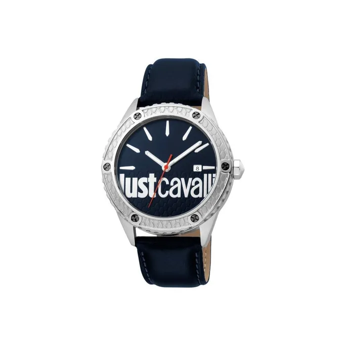Just Cavalli Watches Just CavalliMens Watch With Blue Dial Blue Leather Strap