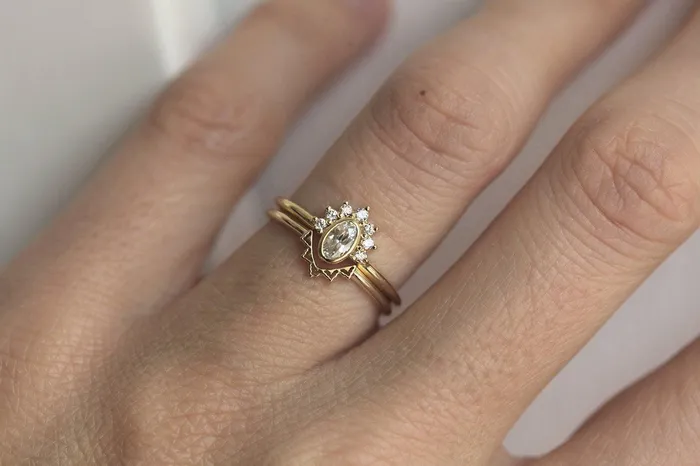 Lace Wedding Ring Stacking Ring Ready to Ship Capucinne Rings