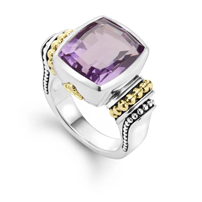 Lagos Rings Caviar Color Small Amethyst Statement Ring