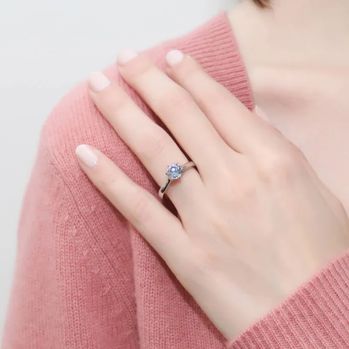 Milgrain Solitaire 1ct CZ Ring Set in Sterling Silver BERRICLE Rings