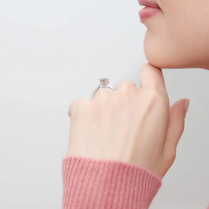 Milgrain Solitaire 1ct CZ Ring Set in Sterling Silver BERRICLE Rings