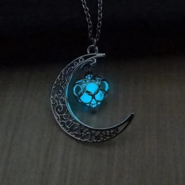 Moonlight Love Glow In The Dark Pendant Necklace WickedAF Necklaces
