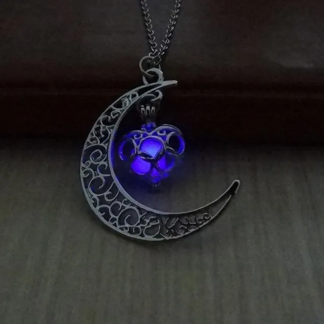 Moonlight Love Glow In The Dark Pendant Necklace WickedAF Necklaces