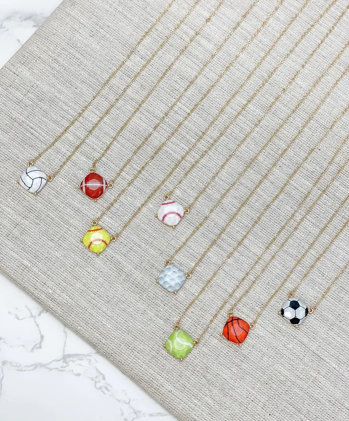 Necklaces Basketball Printed Pendant Necklace Prep Obsessed RNK