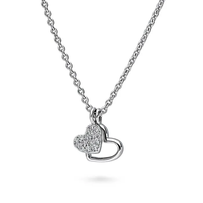 Necklaces BERRICLE Open Heart CZ Necklace in Sterling Silver