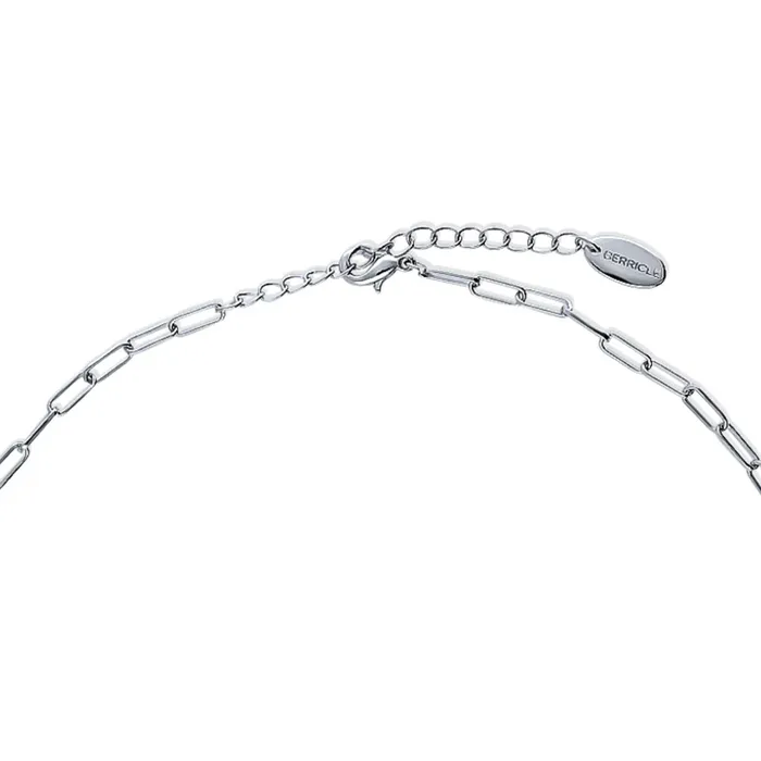 Paperclip Imitation Pearl Link Chain Necklace 2 Piece BERRICLE Necklaces