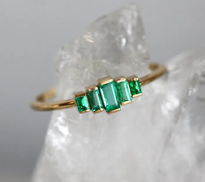 Patti Baguette Emerald Ring Capucinne Rings