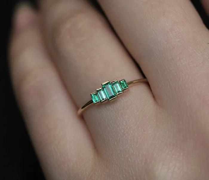 Patti Baguette Emerald Ring Capucinne Rings