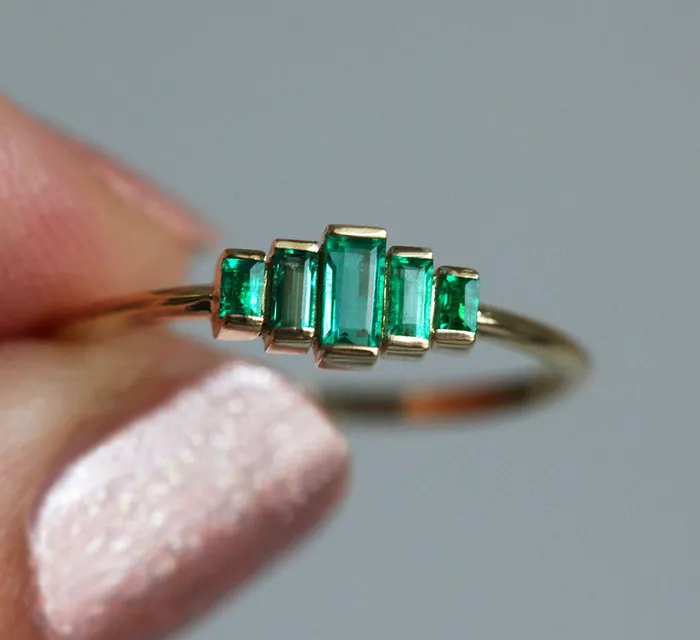 Patti Baguette Emerald Ring Capucinne Rings