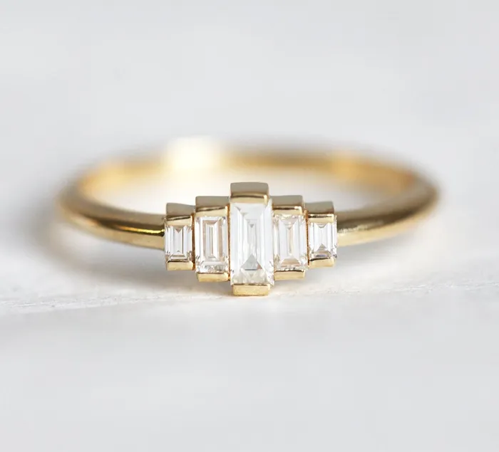 Patti Baguette Emerald Ring Capucinne Rings