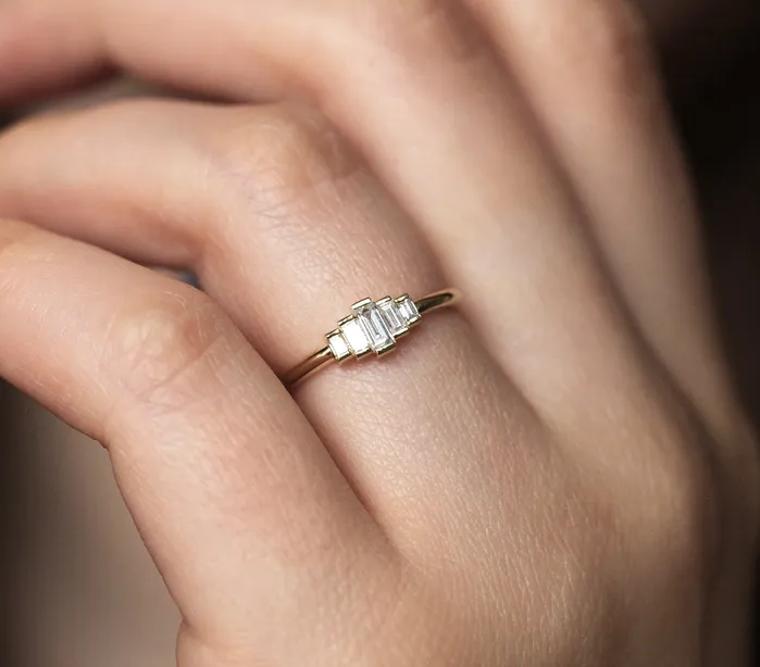 Patti Baguette Emerald Ring Capucinne Rings