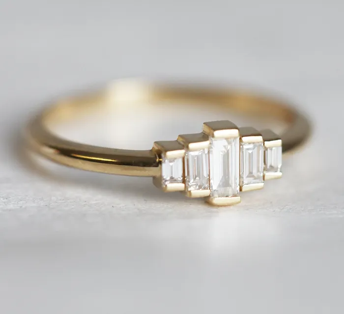 Patti Baguette Emerald Ring Capucinne Rings