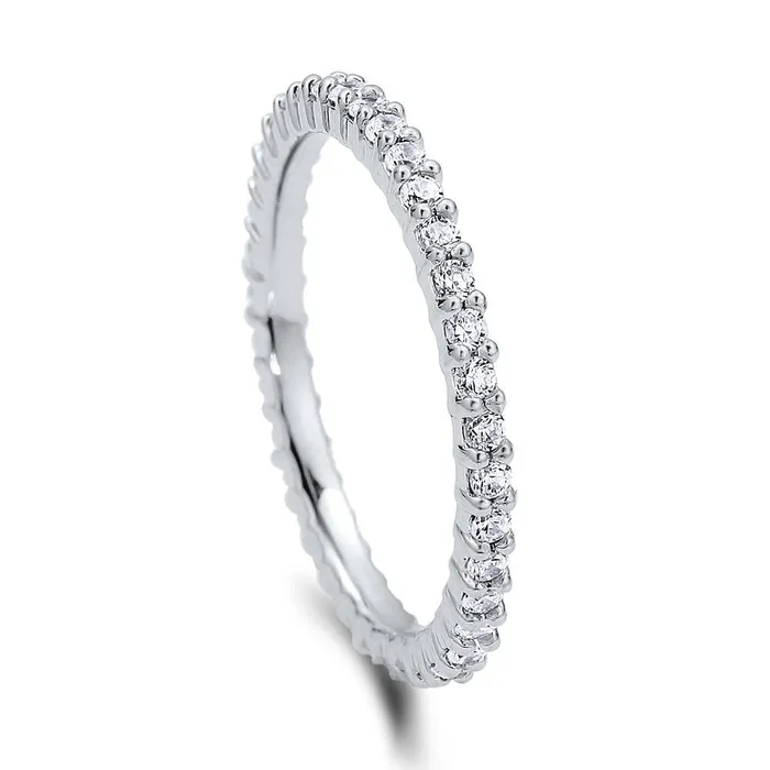 Pave CZ Eternity Ring in Sterling Silver BERRICLE Rings