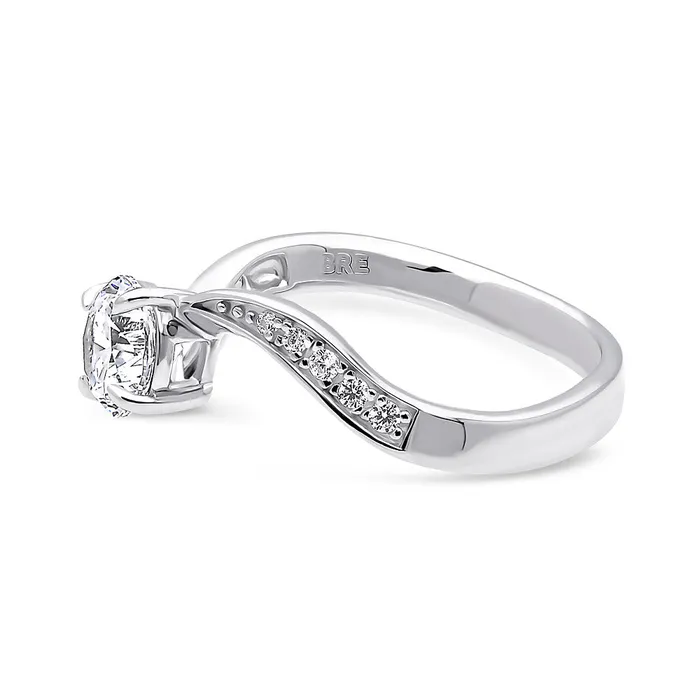 Rings BERRICLE Solitaire Woven 08ct CZ Ring in Sterling Silver
