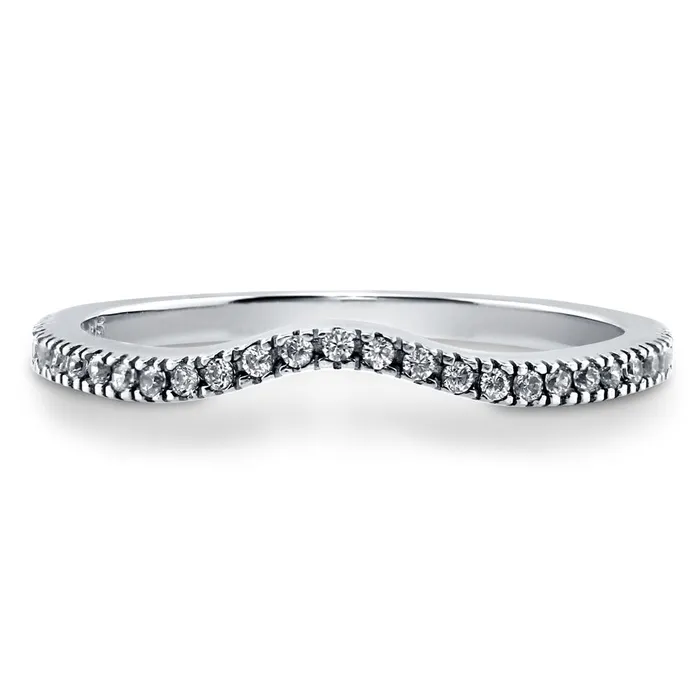 Rings BERRICLE Wishbone Pave CZ Eternity Ring in Sterling Silver