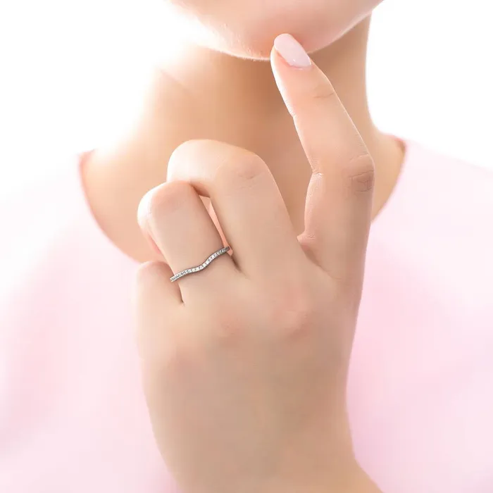 Rings BERRICLE Wishbone Pave CZ Eternity Ring in Sterling Silver