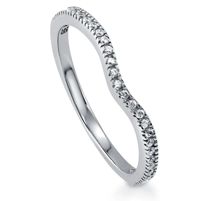 Rings BERRICLE Wishbone Pave CZ Eternity Ring in Sterling Silver