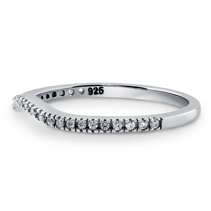 Rings BERRICLE Wishbone Pave CZ Eternity Ring in Sterling Silver