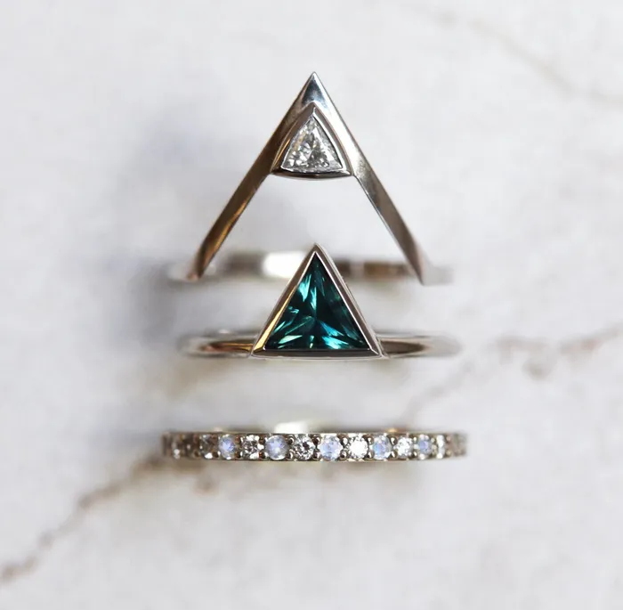 Rings Capucinne Frozen Teal Sapphire Ring