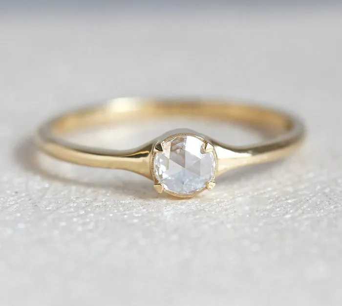 Rings Capucinne Gold Rose Cut Diamond Ring Set