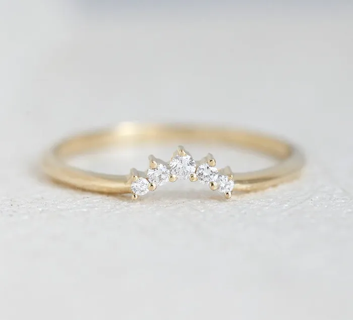 Rings Capucinne Gold Rose Cut Diamond Ring Set