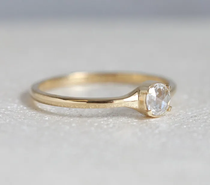 Rings Capucinne Gold Rose Cut Diamond Ring Set