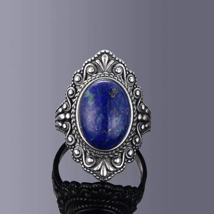 Rings WickedAF S925 Sterling Silver Oval Gemstone Ring