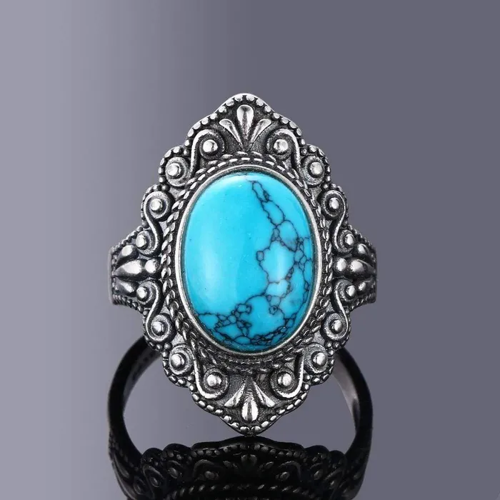 Rings WickedAF S925 Sterling Silver Oval Gemstone Ring