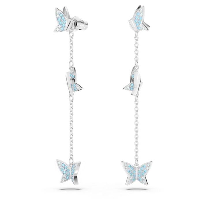 Swarovski Earrings Swarovski Lilia Drop Earrings Butterfly Blue Rhodium plated Swarovski Earrings Swarovski Lilia Drop Earrings Butterfly Blue Rhodium plated