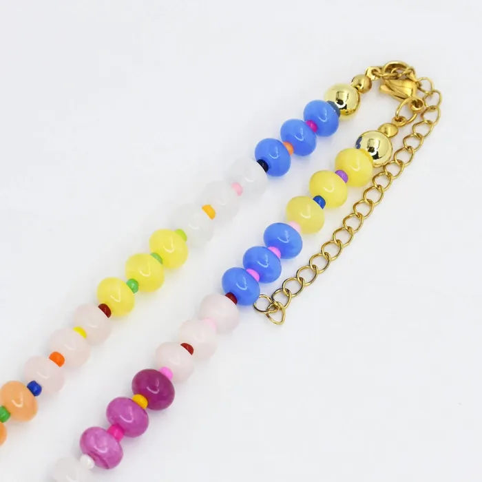 Vibrant Smooth Gemstone Necklace Treasure Jewels Necklaces