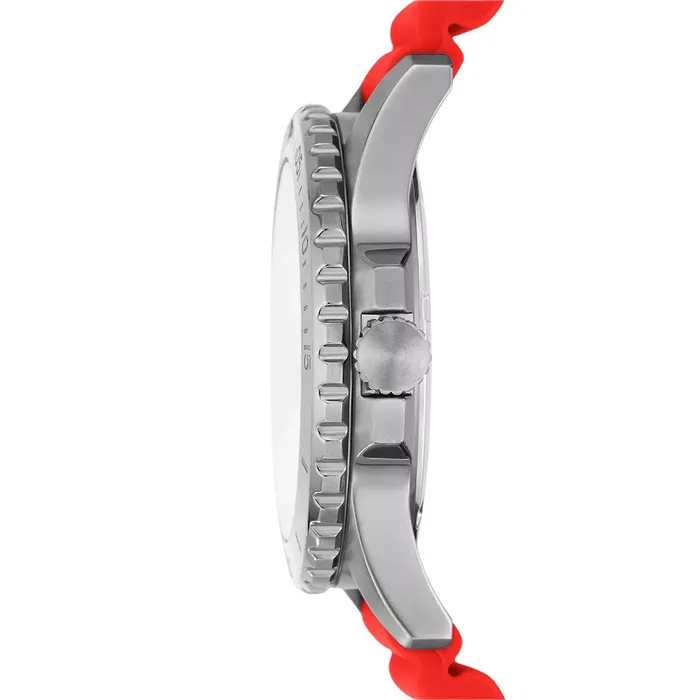Watches Fossil Fossil Blue Dive ThreeHand Date Red Silicone Watch