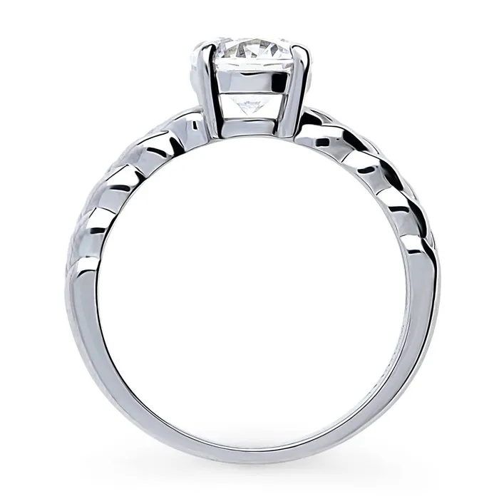 Woven Solitaire 125ct CZ Ring in Sterling Silver BERRICLE Rings